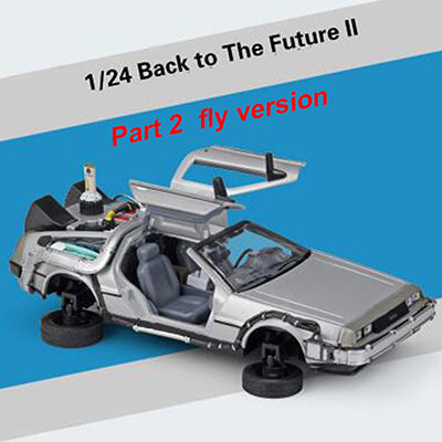 1/24 Scale Metal Alloy Car Diecast Model Part 1 2 3 Time Machine DeLorean DMC-12 Model Toy Back to the Future Fly version Part 2 fly version - Tophatter Daily Deals