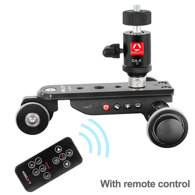 KINGJOY PPL-06SPRO Camera Slider Dolly Car Rail Systems Time Lapse Electric Motorized Dolly Car For Camera Phone Camcorder Dslr PPL-06S Pro - Tophatter Daily Deals