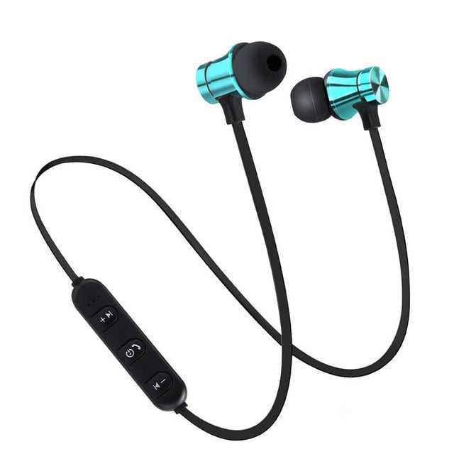 Magnetic Wireless bluetooth Earphone XT11 music headset Phone Neckband sport Earbuds Earphone with Mic For iPhone Samsung Xiaomi Blue - Tophatter Daily Deals