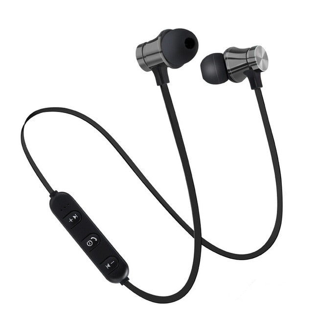 Magnetic Wireless bluetooth Earphone XT11 music headset Phone Neckband sport Earbuds Earphone with Mic For iPhone Samsung Xiaomi Black - Tophatter Daily Deals