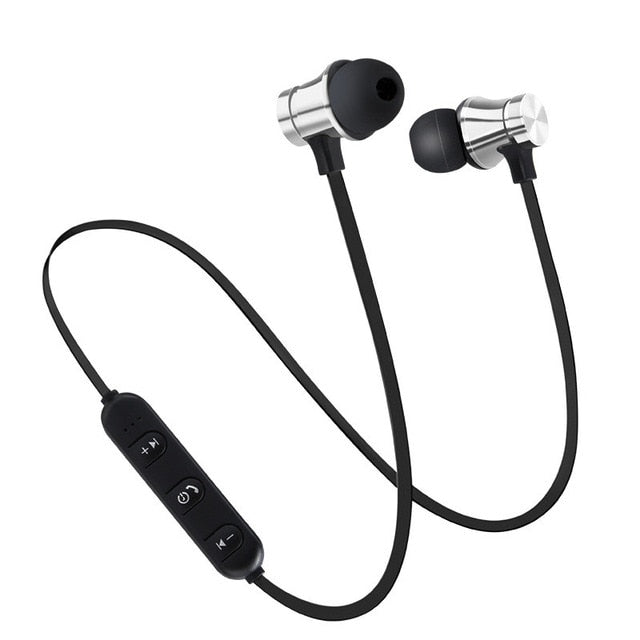 Magnetic Wireless bluetooth Earphone XT11 music headset Phone Neckband sport Earbuds Earphone with Mic For iPhone Samsung Xiaomi Silver - Tophatter Daily Deals