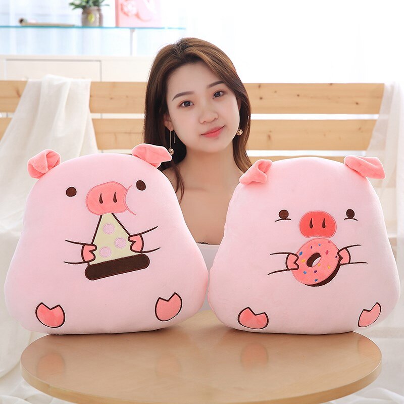 Pink Piggy Plush Pillow Soft Stuffed Donuts or Onigiri Animals - Tophatter Daily Deals