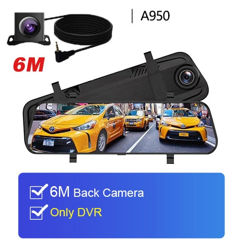 Dual 1080P 4G Android 8.1 10 Inch Stream Media Car Rearview Mirror Bluetooth Camera Car Dvr ADAS Super Night WiFi GPS Dash Cam A950 NO Card - Tophatter Daily Deals