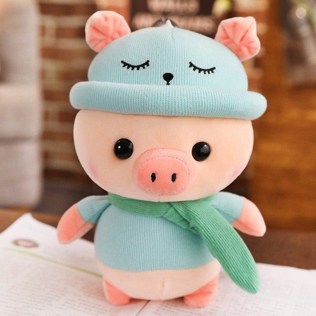 Pig with Scarf and Hat Stuffed Animal Pig Plush Mint Animals - Tophatter Daily Deals
