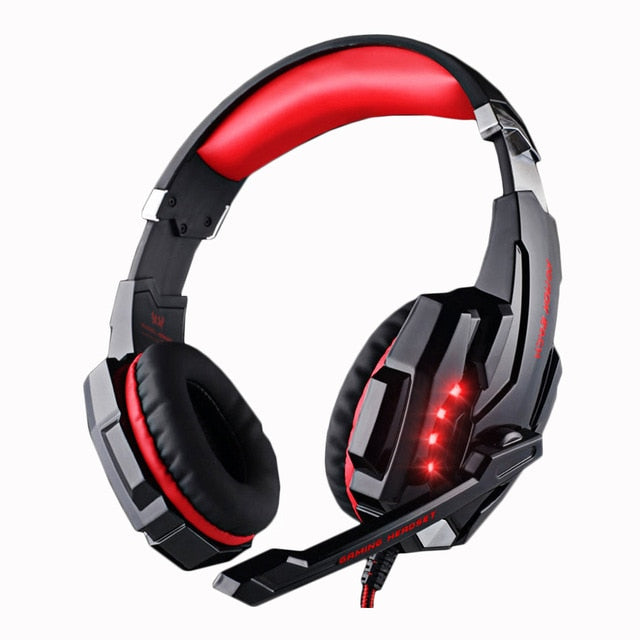 KOTION EACH PS4 Gaming Headset Deep bass Stereo Casque Wired Game Earphones Gaming Headphones with Microphone for PS4 PC Laptop G9000 Black red - Tophatter Daily Deals