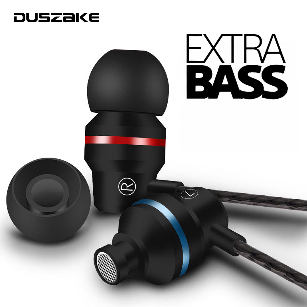 DUSZAKE In-Ear Headphones For Xiaomi Earphone For Phone Stereo Bass Headset Metal Wired Earphone HiFi Headphones Mic for Samsung - Tophatter Daily Deals
