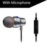 DUSZAKE In-Ear Headphones For Xiaomi Earphone For Phone Stereo Bass Headset Metal Wired Earphone HiFi Headphones Mic for Samsung Silver - Tophatter Daily Deals