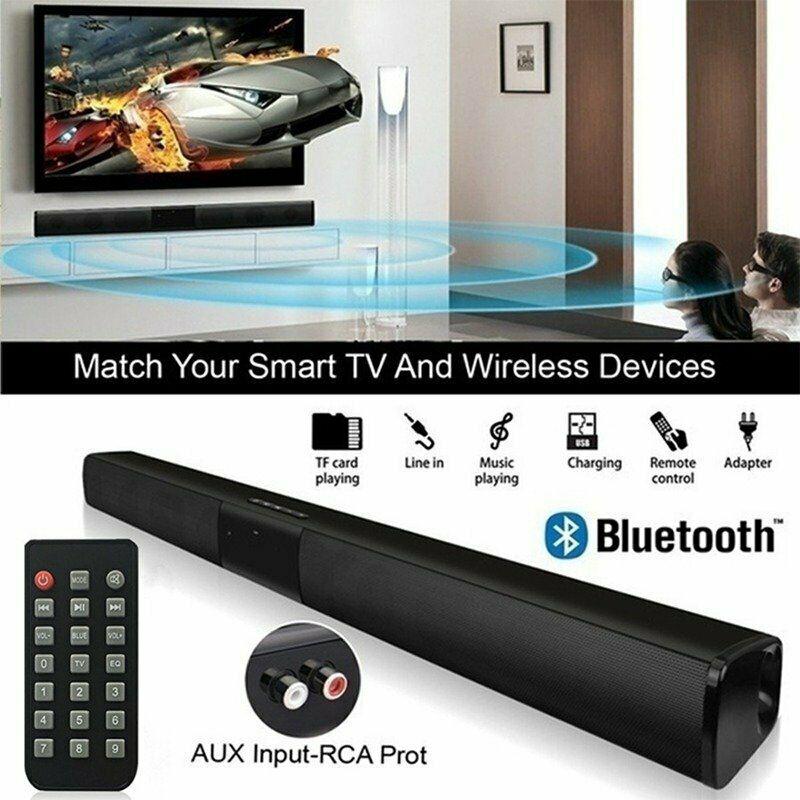 HobbyLane Wireless Soundbar With Bluetooth Wireless Bluetooth Sound Bar Speaker System TV Home Theater Soundbar Subwoofer d25 - Tophatter Daily Deals