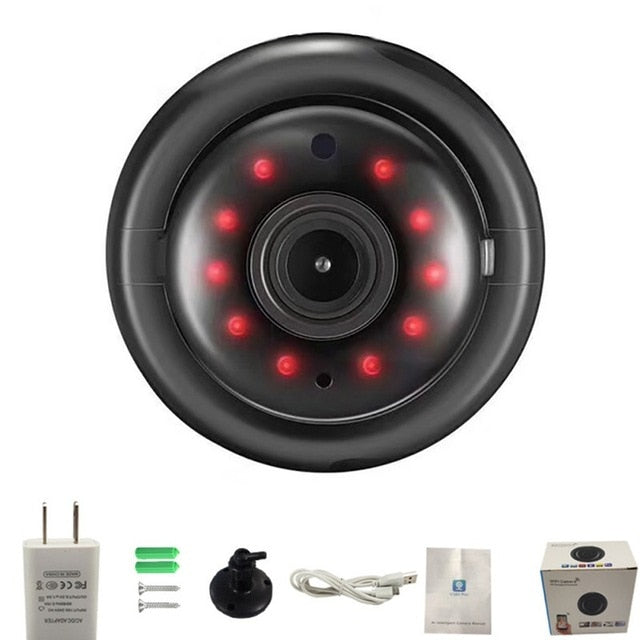 V380 Mini Wifi Camera 1080p IP Camera Wireless CCTV Infrared Night Vision Motion Detection 2-Way Audio Home Security Camcorders EU Plug - Tophatter Daily Deals