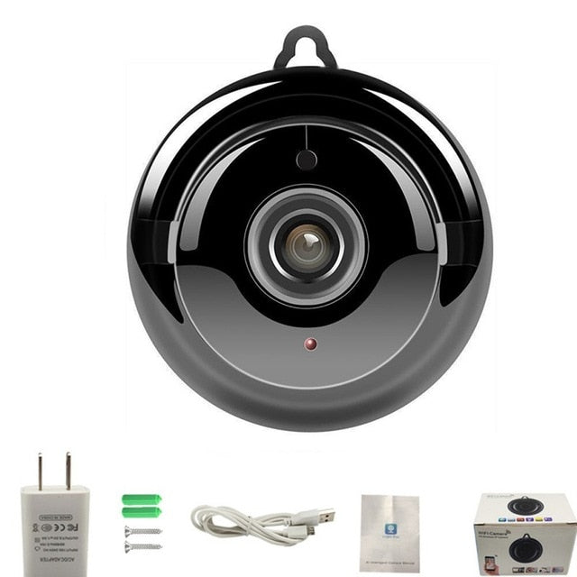 V380 Mini Wifi Camera 1080p IP Camera Wireless CCTV Infrared Night Vision Motion Detection 2-Way Audio Home Security Camcorders US Plug 2 - Tophatter Daily Deals