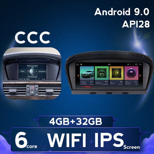 MEKEDE 8.8"HD 4G+64G Android 10 car radio multimedia player for BMW 5 Series E60 E61 E62 E63 E64 E90 E91 E92 CCC CIC system CCC 4G 32G - Tophatter Daily Deals