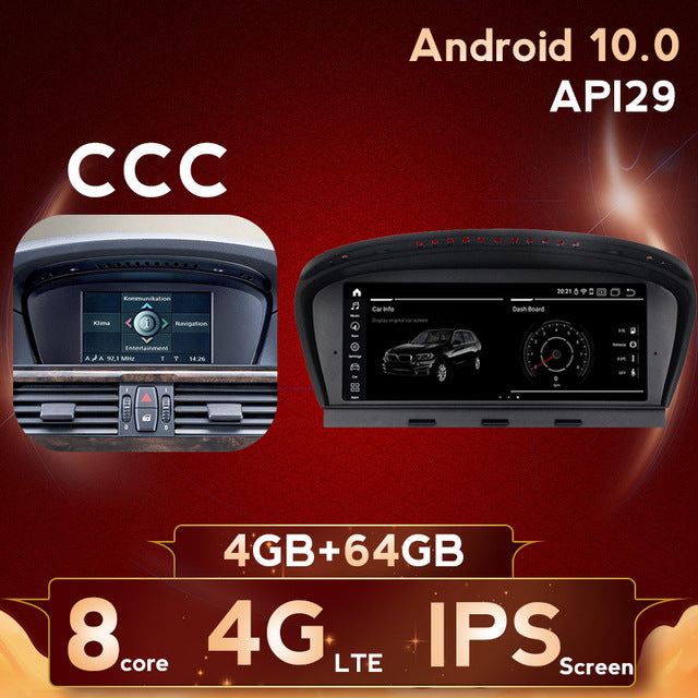 MEKEDE 8.8"HD 4G+64G Android 10 car radio multimedia player for BMW 5 Series E60 E61 E62 E63 E64 E90 E91 E92 CCC CIC system CCC 4G 64G - Tophatter Daily Deals