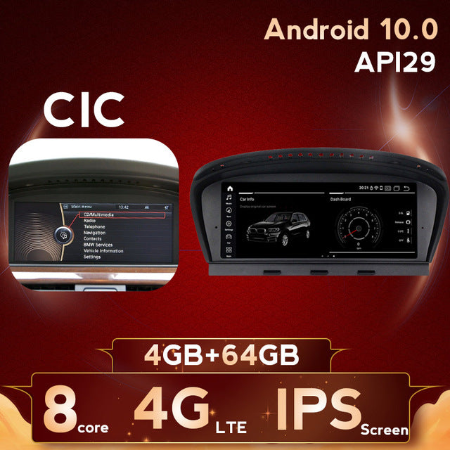 MEKEDE 8.8"HD 4G+64G Android 10 car radio multimedia player for BMW 5 Series E60 E61 E62 E63 E64 E90 E91 E92 CCC CIC system CIC 4G 64G - Tophatter Daily Deals