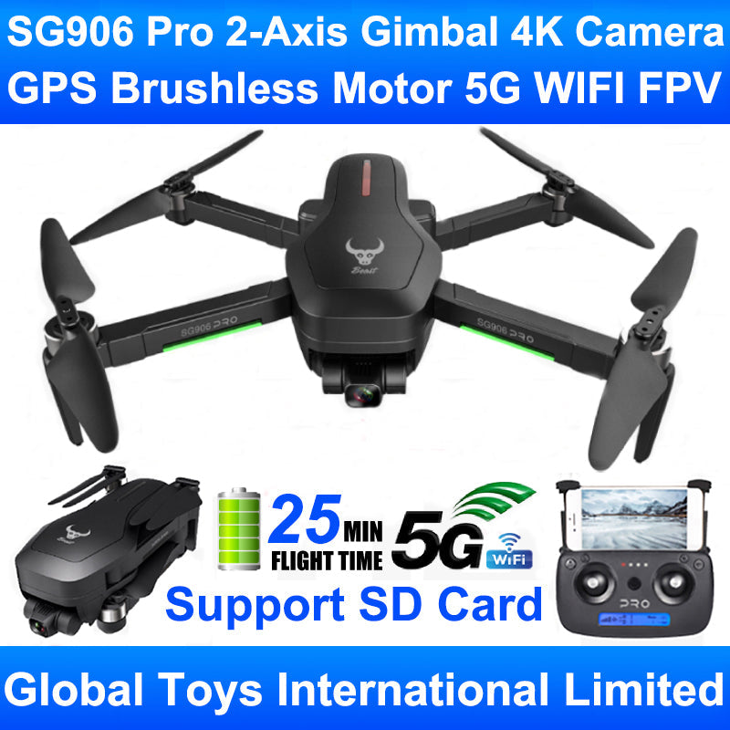 ZLRC Beast SG906 Pro Brushless Motor GPS 5G WIFI FPV 2-Axis Gimbal Professional 4K HD Camera RC Drone Quadcopter Support SD Card - Tophatter Daily Deals