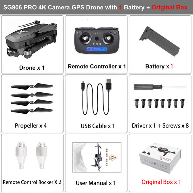 ZLRC Beast SG906 Pro Brushless Motor GPS 5G WIFI FPV 2-Axis Gimbal Professional 4K HD Camera RC Drone Quadcopter Support SD Card 1 battery Box - Tophatter Daily Deals