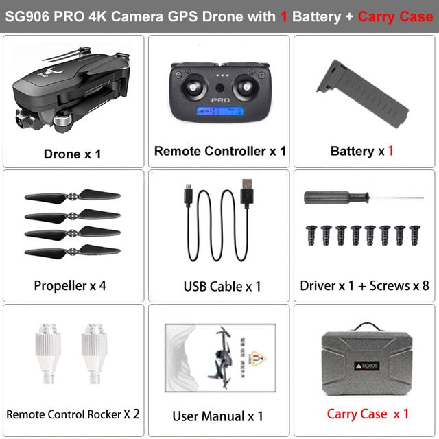 ZLRC Beast SG906 Pro Brushless Motor GPS 5G WIFI FPV 2-Axis Gimbal Professional 4K HD Camera RC Drone Quadcopter Support SD Card 1 battery EPP - Tophatter Daily Deals