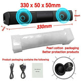 2020 New Luxury Upgrade Best Sound Quality Wireless Bluetooth Soundbar Speaker TV Home Theater Soundbar Subwoofer with RCA Line 330mm no control - Tophatter Daily Deals