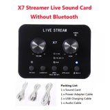V8 Bluetooth Audio USB Headset Microphone Webcast Live Sound Card 112 kinds of electric sound Broadcast for Phone Computer PC X7 - Tophatter Daily Deals