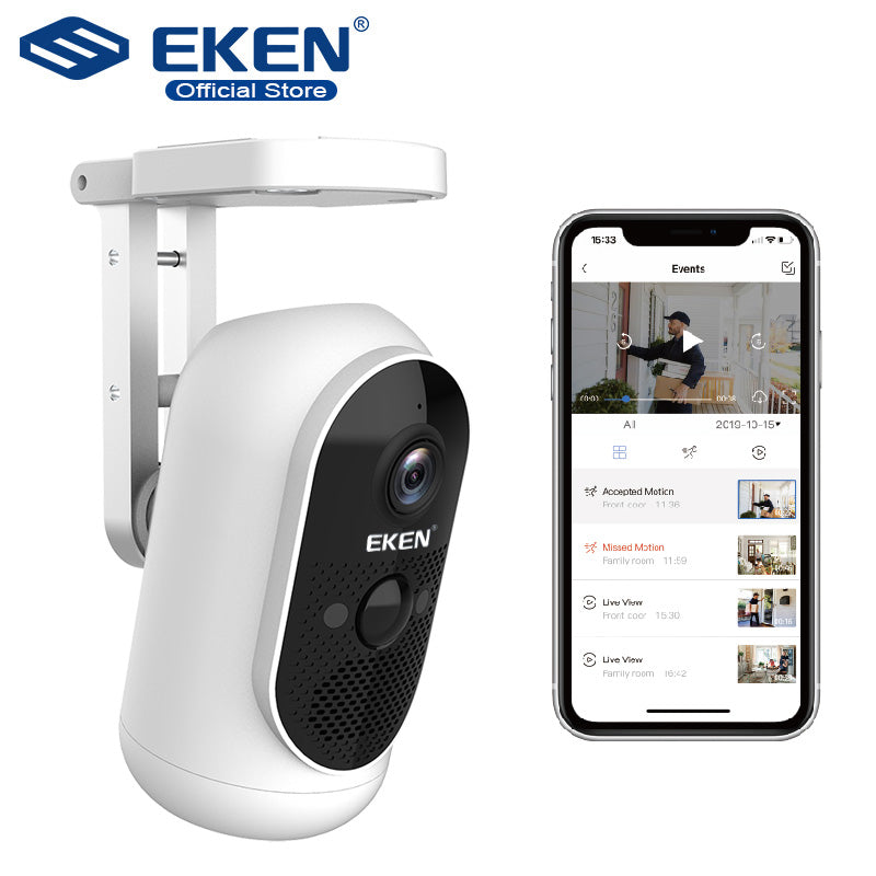 EKEN Argus video camera camcorders 1080P PIR Battery 2.4G wifi Two-way audio IP65 6000mah battery home Smart IP Cam - Tophatter Daily Deals