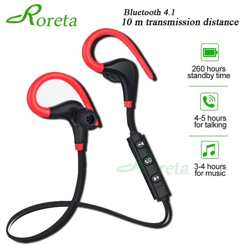 Roreta Bluetooth wireless earphone stereo ear-hook sports noise reduction earphones with microphone headset for iPhone Huawei - Tophatter Daily Deals