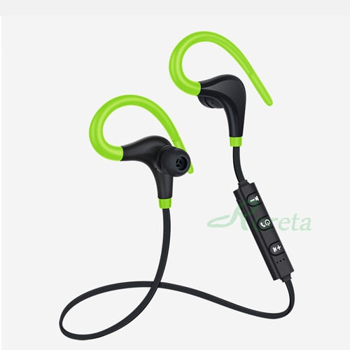 Roreta Bluetooth wireless earphone stereo ear-hook sports noise reduction earphones with microphone headset for iPhone Huawei Green - Tophatter Daily Deals