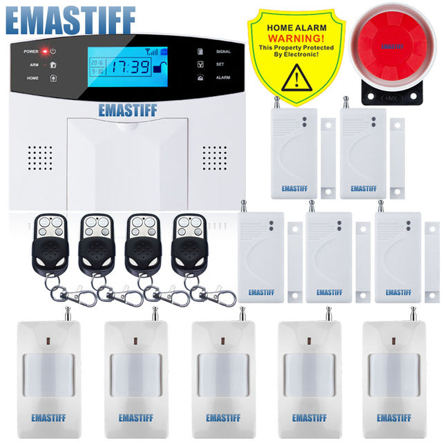 IOS Android APP Wired Wireless Home Security LCD PSTN WIFI GSM Alarm System Intercom Remote Control Autodial Siren Sensor Kit G2B Bundle A - Tophatter Daily Deals