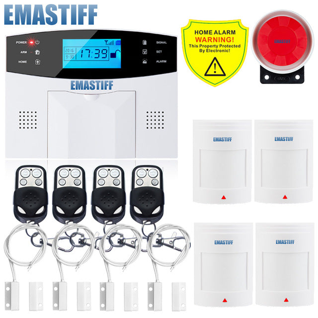 IOS Android APP Wired Wireless Home Security LCD PSTN WIFI GSM Alarm System Intercom Remote Control Autodial Siren Sensor Kit G2B Bundle H - Tophatter Daily Deals