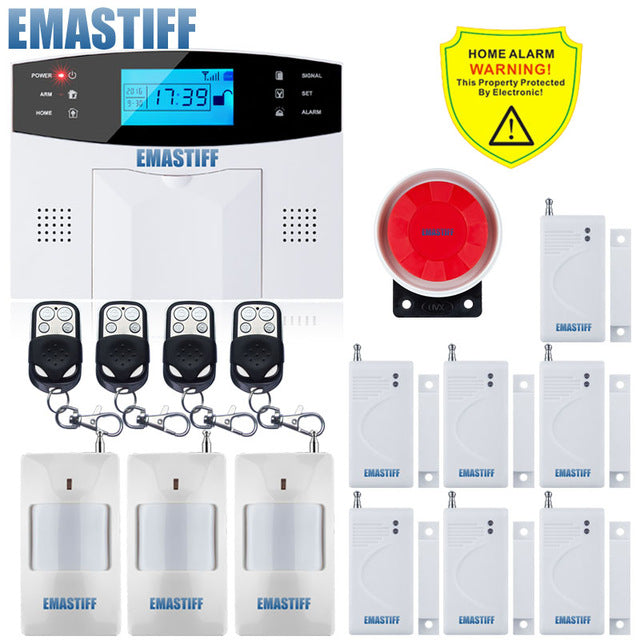 IOS Android APP Wired Wireless Home Security LCD PSTN WIFI GSM Alarm System Intercom Remote Control Autodial Siren Sensor Kit G2B Bundle B - Tophatter Daily Deals