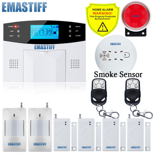 IOS Android APP Wired Wireless Home Security LCD PSTN WIFI GSM Alarm System Intercom Remote Control Autodial Siren Sensor Kit G2B Bundle D - Tophatter Daily Deals