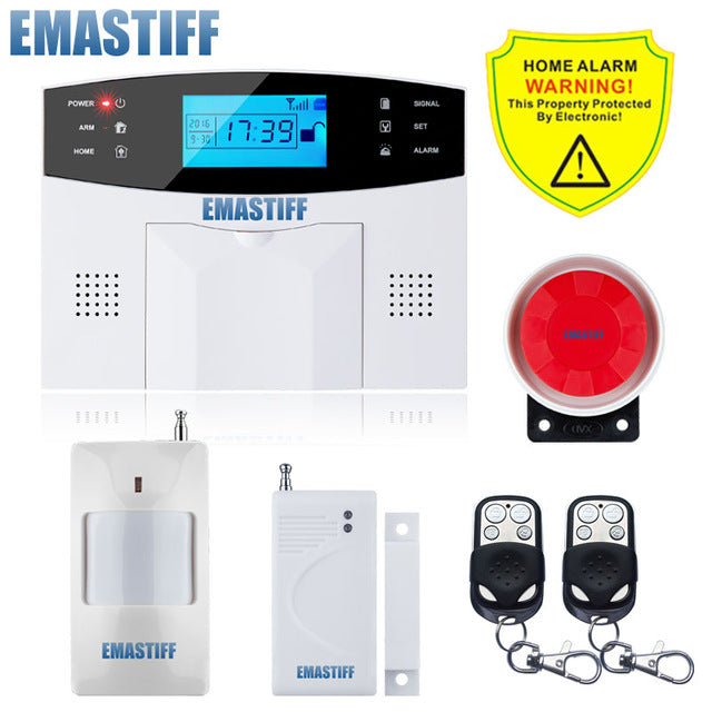 IOS Android APP Wired Wireless Home Security LCD PSTN WIFI GSM Alarm System Intercom Remote Control Autodial Siren Sensor Kit G2B Bundle E - Tophatter Daily Deals