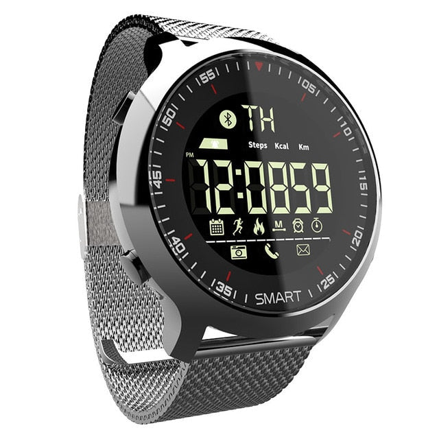 LOKMAT Smart Watch Sport Waterproof pedometers Message Reminder Bluetooth Outdoor swimming men smartwatch for ios Android phone silvery - Tophatter Daily Deals