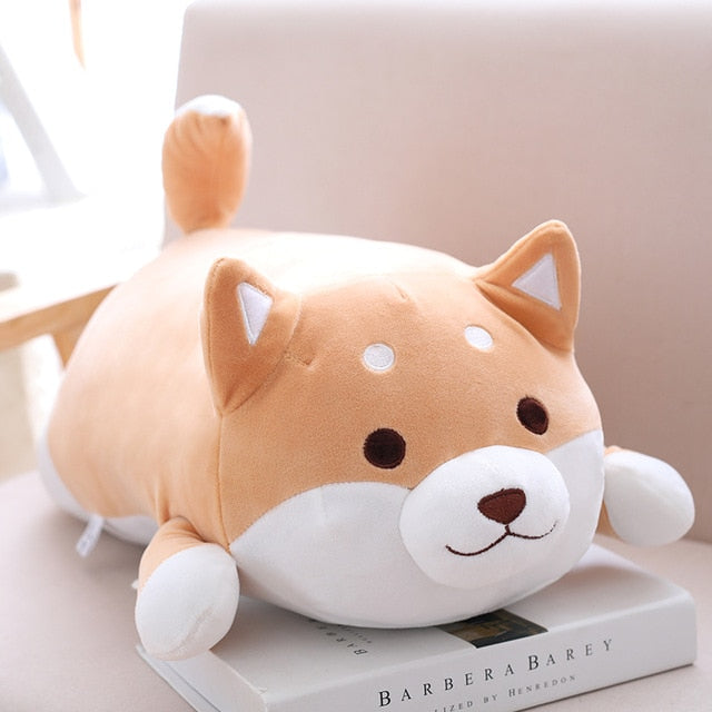Chubby Shiba Inu Plush 35cm or 55cm Cushion Pillow Brown Open Eyes Animals - Tophatter Daily Deals