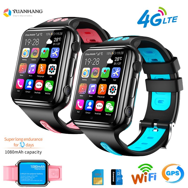 Smart GPS Wifi Location Student Kids Phone Watch Android System Clock App Install Bluetooth Remote Camera Smartwatch 4G SIM Card - Tophatter Daily Deals