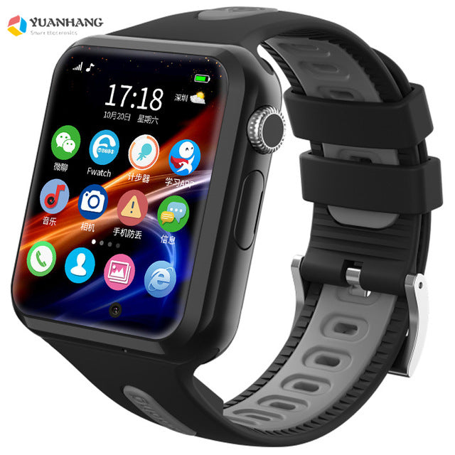 Smart GPS Wifi Location Student Kids Phone Watch Android System Clock App Install Bluetooth Remote Camera Smartwatch 4G SIM Card Black and Gray-2G - Tophatter Daily Deals