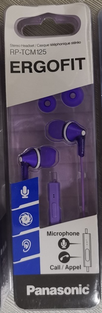 Original Panasonic RP-TCM125 In-Ear Earbuds Headsets Music Earphones 3.5mm Universal for Samsung Xiaomi huawei mobile phone purple - Tophatter Daily Deals