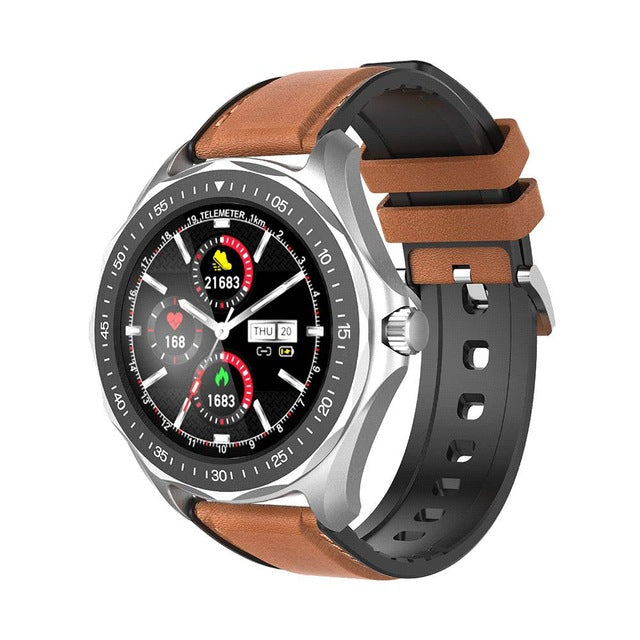 BlitzWolf BW-HL3 Full-touch Screen Heart Rate Blood Pressure Monitor GPS Runing Track Bluetooth Smart Watch For Android IOS Brown - Tophatter Daily Deals