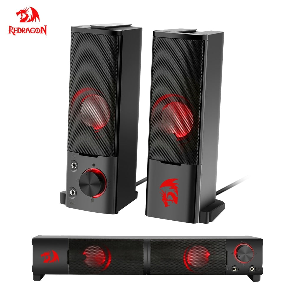 Redragon GS550 aux 3.5mm stereo surround music smart speakers column sound bar for the computer PC home notebook TV loudspeakers - Tophatter Daily Deals