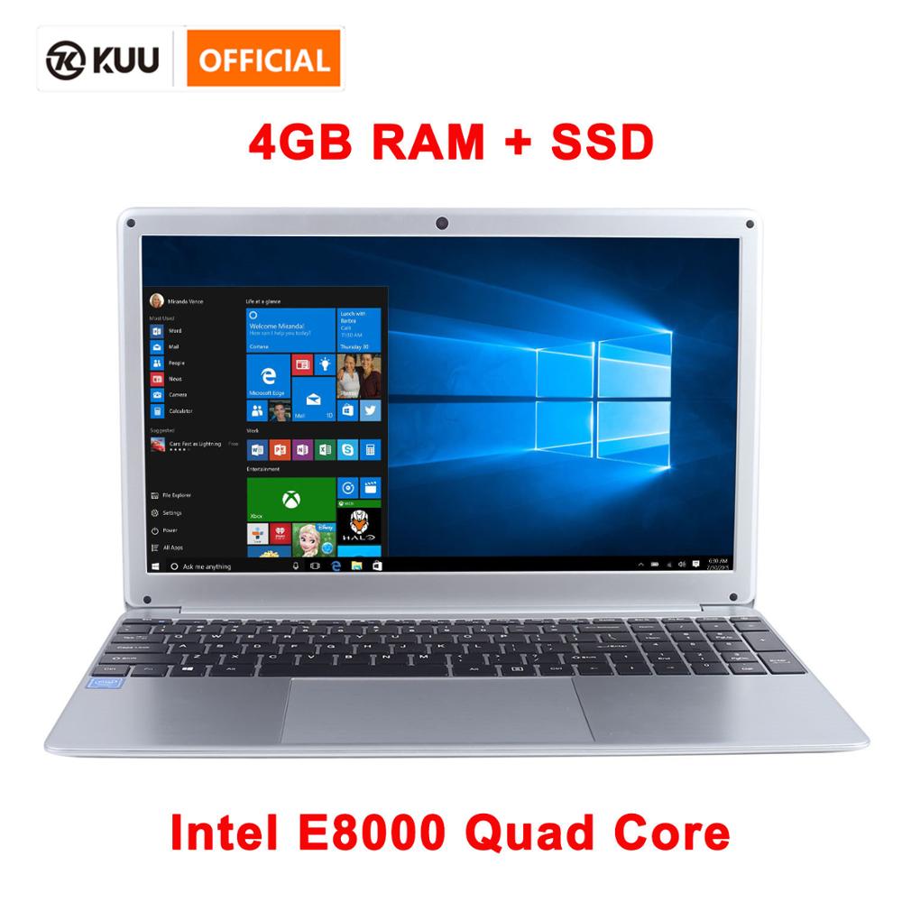 15.6 Inch 1080P Laptop Intel E8000 Quad Core 4GB RAM 128GB 256GB SSD Notebook with Bluetooth webcam WiFi for Student Office - Tophatter Daily Deals