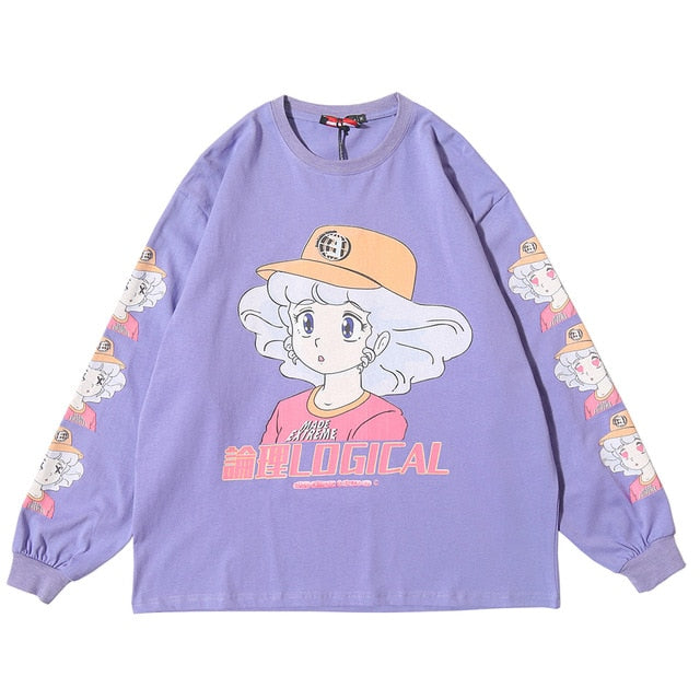 Oversized Sweatshirt Hoodie Creamy Mami Anime Purple Anime - Tophatter Daily Deals