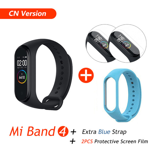 Global Version Xiaomi Mi Band 4 Smart Bracelet Miband 4 Multi language Fitness Wristband 50M 5ATM Waterproof Fitness Smartbrand CN Add Blue Film - Tophatter Daily Deals