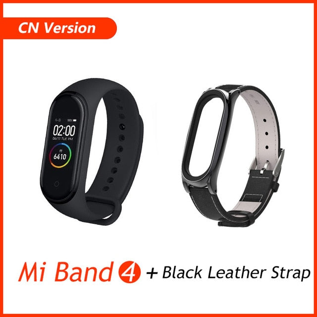 Global Version Xiaomi Mi Band 4 Smart Bracelet Miband 4 Multi language Fitness Wristband 50M 5ATM Waterproof Fitness Smartbrand CN Add Black Leather - Tophatter Daily Deals