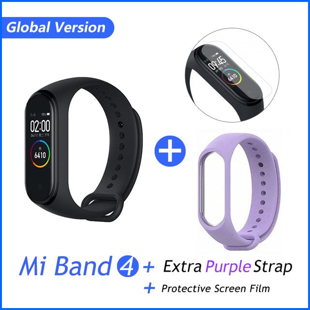 Global Version Xiaomi Mi Band 4 Smart Bracelet Miband 4 Multi language Fitness Wristband 50M 5ATM Waterproof Fitness Smartbrand GB Purple Film - Tophatter Daily Deals