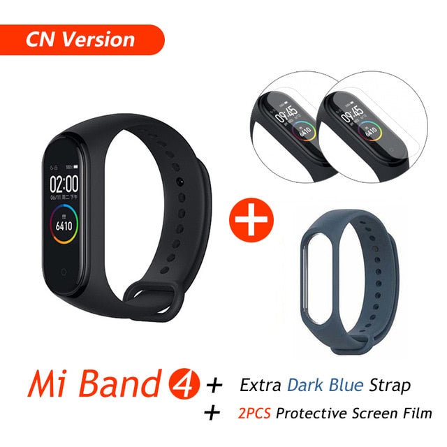 Global Version Xiaomi Mi Band 4 Smart Bracelet Miband 4 Multi language Fitness Wristband 50M 5ATM Waterproof Fitness Smartbrand CN Dark Blue Film - Tophatter Daily Deals
