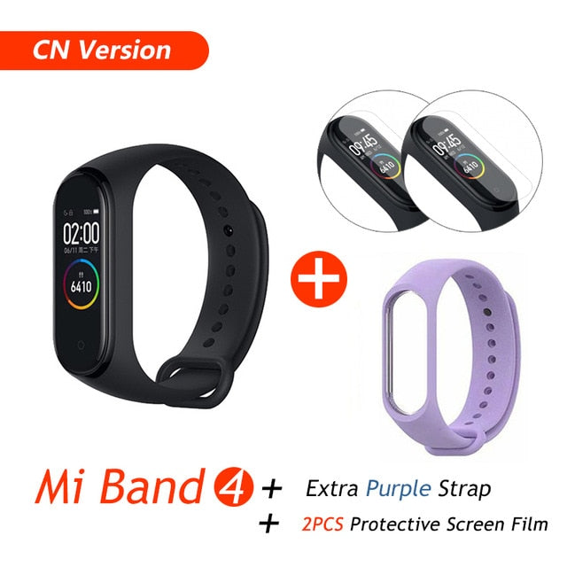 Global Version Xiaomi Mi Band 4 Smart Bracelet Miband 4 Multi language Fitness Wristband 50M 5ATM Waterproof Fitness Smartbrand CN Add Purple Film - Tophatter Daily Deals