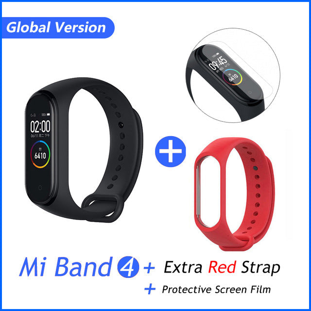 Global Version Xiaomi Mi Band 4 Smart Bracelet Miband 4 Multi language Fitness Wristband 50M 5ATM Waterproof Fitness Smartbrand GB Red Film - Tophatter Daily Deals