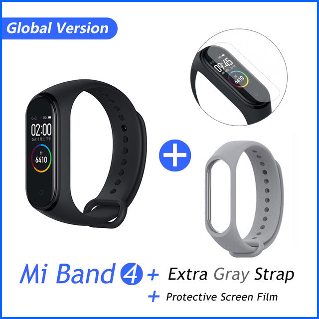 Global Version Xiaomi Mi Band 4 Smart Bracelet Miband 4 Multi language Fitness Wristband 50M 5ATM Waterproof Fitness Smartbrand GB Gray Film - Tophatter Daily Deals