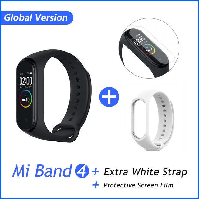 Global Version Xiaomi Mi Band 4 Smart Bracelet Miband 4 Multi language Fitness Wristband 50M 5ATM Waterproof Fitness Smartbrand GB White Film - Tophatter Daily Deals