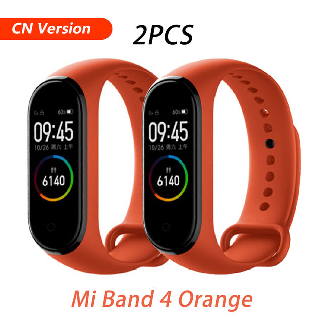 Global Version Xiaomi Mi Band 4 Smart Bracelet Miband 4 Multi language Fitness Wristband 50M 5ATM Waterproof Fitness Smartbrand CN Orange 2PCS - Tophatter Daily Deals