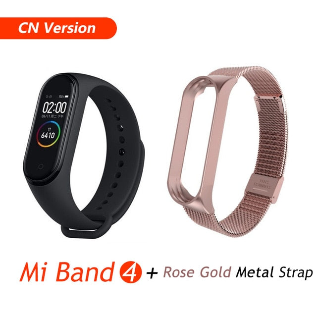 Global Version Xiaomi Mi Band 4 Smart Bracelet Miband 4 Multi language Fitness Wristband 50M 5ATM Waterproof Fitness Smartbrand CN Add Rose Gold - Tophatter Daily Deals