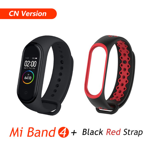 Global Version Xiaomi Mi Band 4 Smart Bracelet Miband 4 Multi language Fitness Wristband 50M 5ATM Waterproof Fitness Smartbrand CN Add Black Red - Tophatter Daily Deals